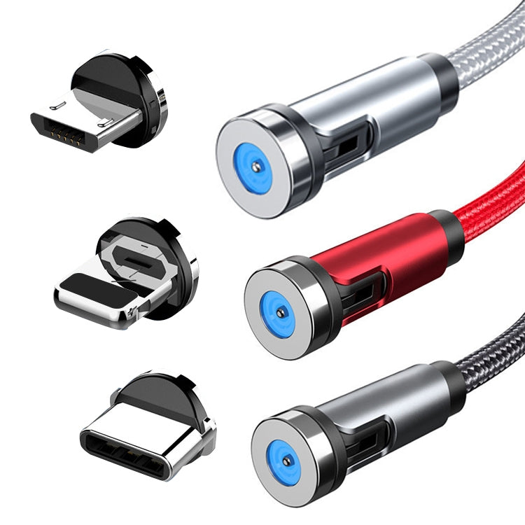 CC56 8 Pin + Type-C/USB-C + Micro USB Magnetic Interface Dust Plug Rotating Data Charging Cable, Cbale Length: 2m(Red) - Charging Cable & Head by PMC Jewellery | Online Shopping South Africa | PMC Jewellery | Buy Now Pay Later Mobicred