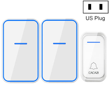 CACAZI A68-2 One to Two Wireless Remote Control Electronic Doorbell Home Smart Digital Wireless Doorbell, Style:US Plug(White) - Wireless Doorbell by CACAZI | Online Shopping South Africa | PMC Jewellery | Buy Now Pay Later Mobicred