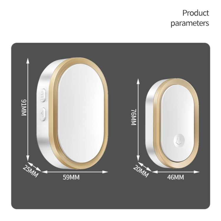 CACAZI A99 Home Smart Remote Control Doorbell Elderly Pager, Style:US Plug(Silver) - Wireless Doorbell by CACAZI | Online Shopping South Africa | PMC Jewellery