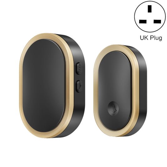 CACAZI A99 Home Smart Remote Control Doorbell Elderly Pager, Style:UK Plug(Black Gold) - Wireless Doorbell by CACAZI | Online Shopping South Africa | PMC Jewellery