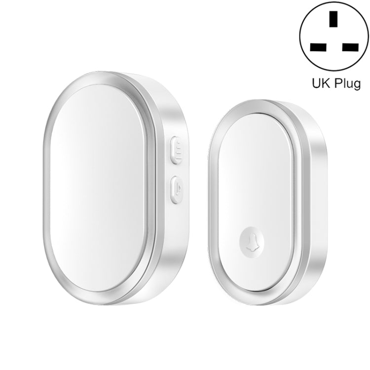 CACAZI A99 Home Smart Remote Control Doorbell Elderly Pager, Style:UK Plug(Silver) - Wireless Doorbell by CACAZI | Online Shopping South Africa | PMC TechLife | Buy Now Pay Later Mobicred