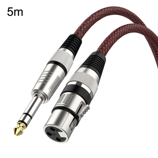 5m Red and Black Net TRS 6.35mm Male To Caron Female Microphone XLR Balance Cable - Microphone Audio Cable & Connector by PMC Jewellery | Online Shopping South Africa | PMC Jewellery | Buy Now Pay Later Mobicred