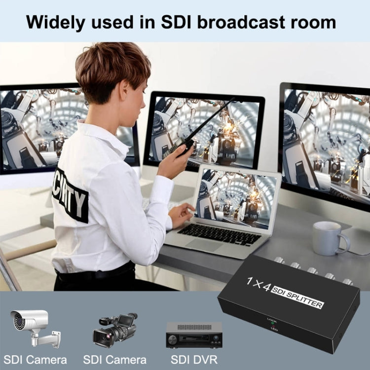 1 In 4 Out SD-SDI / HD-SDI / 3G-SDI Distribution Amplifier Video SDI Splitter(US Plug) - free shipping - PMC Jewellery - Order now!