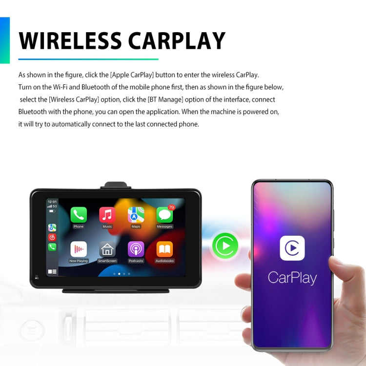 A3135 7 Inch HD Wired Smart Screen With Wireless CarPlay + Android Auto + Android With With 32G Memory Card - Car MP3 & MP4 & MP5 by PMC TechLife | Online Shopping South Africa | PMC TechLife | Buy Now Pay Later Mobicred
