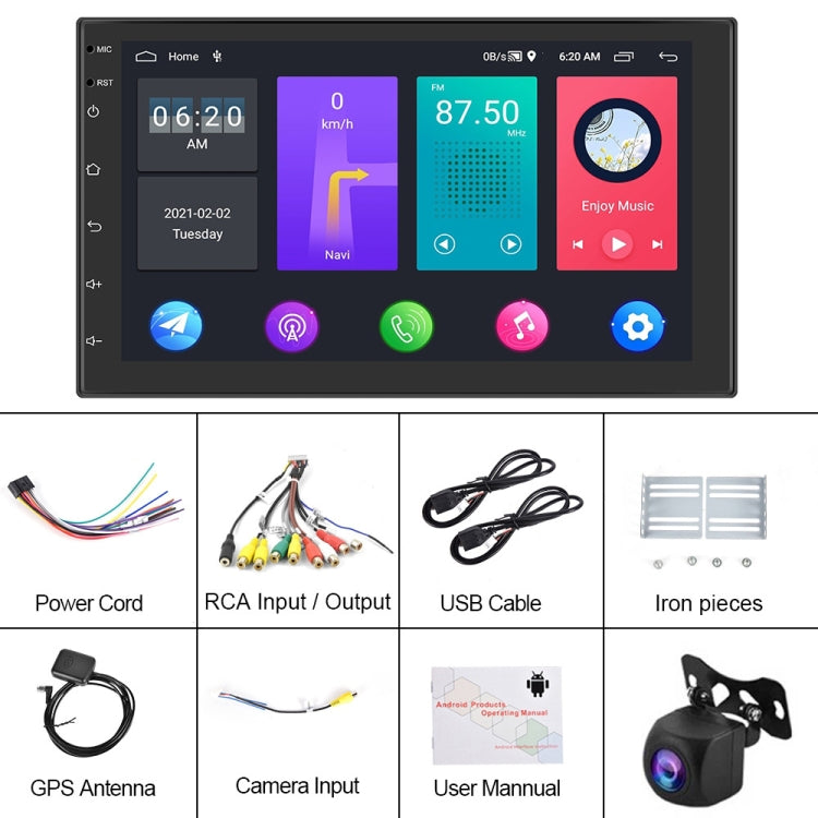 A2799 10 Inch Android WiFi 2+32G Central Control Large screen Universal Car Navigation Reversing Video Player, Style:Standard+AHD Camera - Car MP3 & MP4 & MP5 by PMC Jewellery | Online Shopping South Africa | PMC Jewellery | Buy Now Pay Later Mobicred