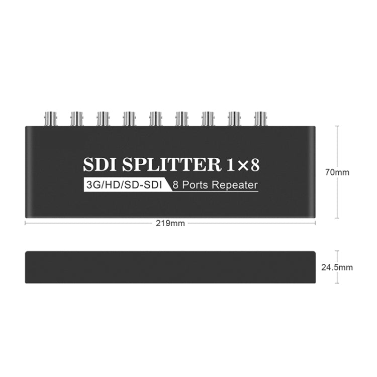 1 In 8 Out SD-SDI / HD-SDI / 3G-SDI Distribution Amplifier Video SDI Splitter(UK Plug) - Splitter by PMC Jewellery | Online Shopping South Africa | PMC Jewellery | Buy Now Pay Later Mobicred