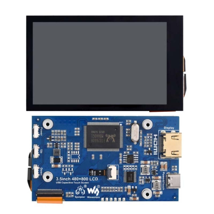 Waveshare 3.5inch 480x800 IPS Capacitive Touch LCD Display For Raspberry Pi ,HDMI Interface - Modules Expansions Accessories by Waveshare | Online Shopping South Africa | PMC Jewellery | Buy Now Pay Later Mobicred