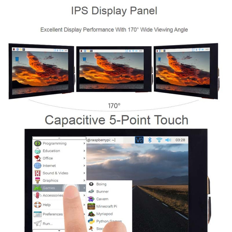 Waveshare 3.5inch 480x800 IPS Capacitive Touch LCD Display For Raspberry Pi ,HDMI Interface - free shipping - PMC TechLife - Order now!