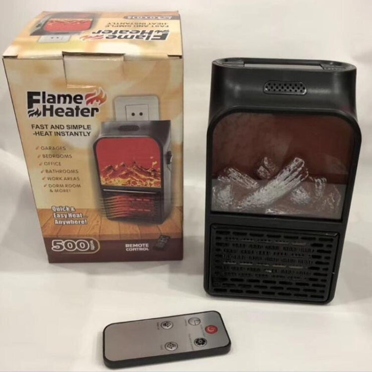 Flame Simulation Mini Portable Desktop Heater, Style:Without Remote Control, Plug Type:EU(Black) - Electric Heaters by PMC Jewellery | Online Shopping South Africa | PMC Jewellery | Buy Now Pay Later Mobicred