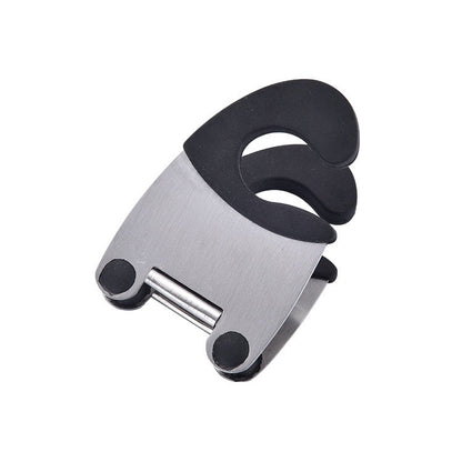 Stainless Steel Plastic Pan Edge Clamp Anti-Scald Rubber Bracket Kitchen Gadgets(Black) - Food Clips & Clips by PMC Jewellery | Online Shopping South Africa | PMC Jewellery | Buy Now Pay Later Mobicred