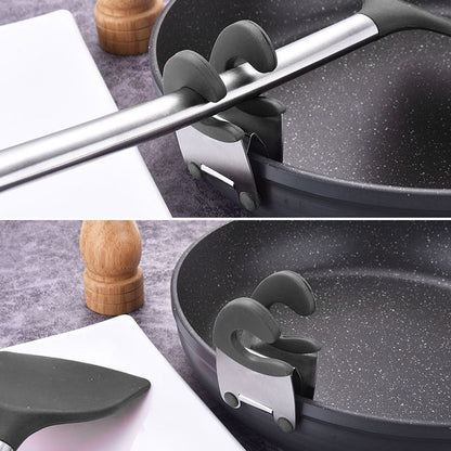 Stainless Steel Plastic Pan Edge Clamp Anti-Scald Rubber Bracket Kitchen Gadgets(Black) - Food Clips & Clips by PMC Jewellery | Online Shopping South Africa | PMC Jewellery | Buy Now Pay Later Mobicred