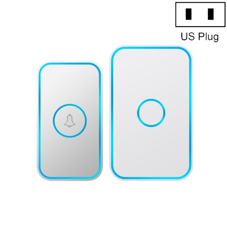 CACAZI A78 Long-Distance Wireless Doorbell Intelligent Remote Control Electronic Doorbell, Style:US Plug(Bright White) - Wireless Doorbell by CACAZI | Online Shopping South Africa | PMC Jewellery | Buy Now Pay Later Mobicred