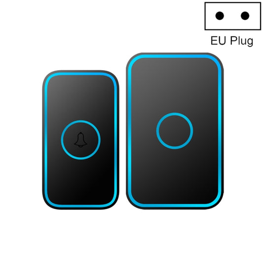 CACAZI A78 Long-Distance Wireless Doorbell Intelligent Remote Control Electronic Doorbell, Style:EU Plug(Elegant Black) - Wireless Doorbell by CACAZI | Online Shopping South Africa | PMC Jewellery