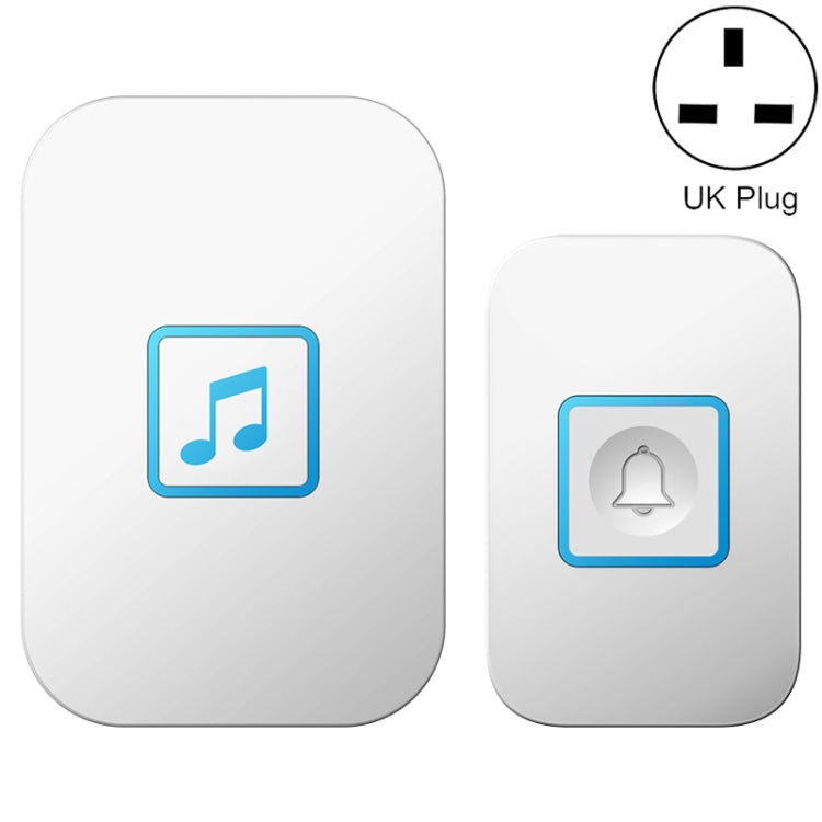 CACAZI A86 Electronic Music Remote Control Doorbell One For One AC Wireless Doorbell, Style:UK Plug(White) - Wireless Doorbell by CACAZI | Online Shopping South Africa | PMC Jewellery | Buy Now Pay Later Mobicred