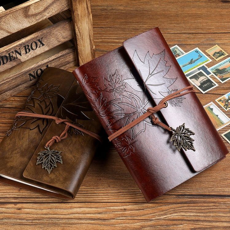 A6 PU Maple Retro Straps Handbook Loose-leaf Notebook(Orange) - free shipping - PMc TechLife - Order now!