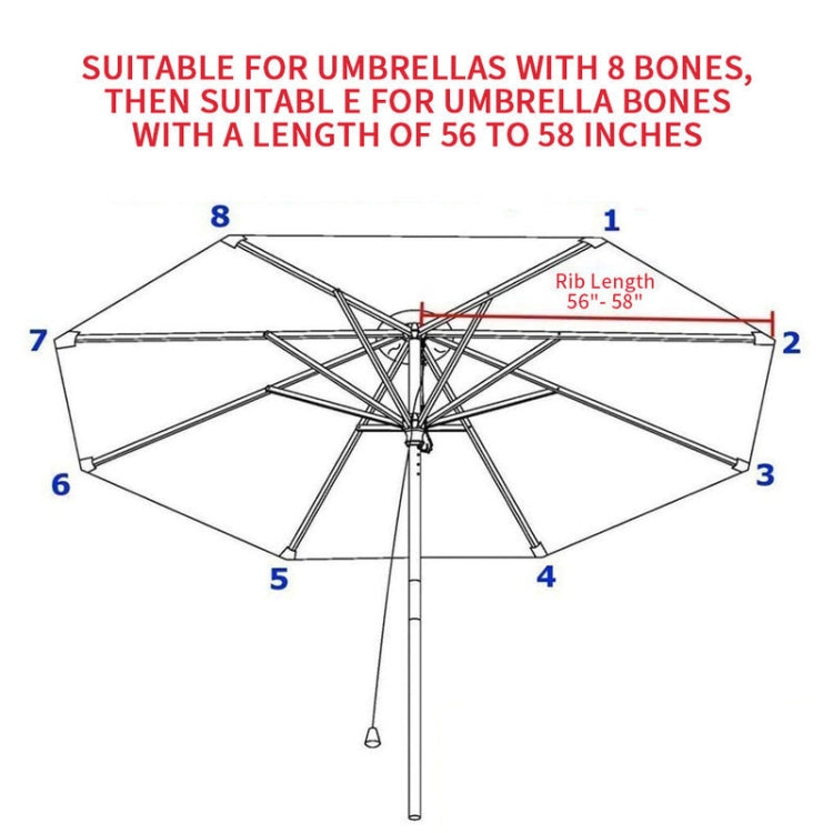 Polyester Parasol Replacement Cloth Round Garden Umbrella Cover, Size: Diameter 2.7m 8 Ribs(Black) - Patio Umbrella by PMc TechLife | Online Shopping South Africa | PMc TechLife | Buy Now Pay Later Mobicred