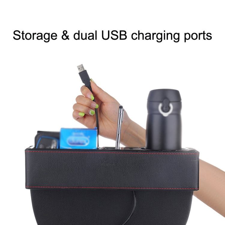 SUSISUN SNH010 Car Seat Gap Storage Box, Style:Positive Drive USB Charging(Brown) - Stowing Tidying by SUSISUN | Online Shopping South Africa | PMC Jewellery | Buy Now Pay Later Mobicred