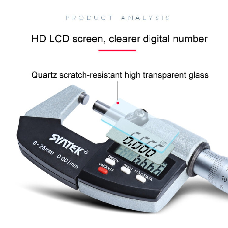 Digital Display Outer Diameter Micrometer 0.001mm High Precision Electronic Spiral Micrometer Thickness Gauge, Model:75-100mm - Coating Thickness Gauge by PMC Jewellery | Online Shopping South Africa | PMC Jewellery | Buy Now Pay Later Mobicred