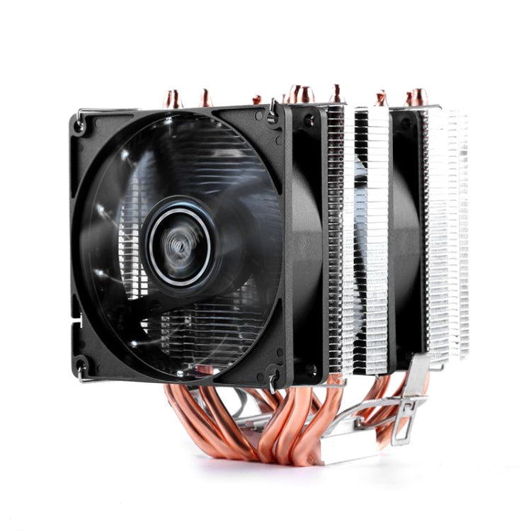 Desktop Computer 6 Copper Tube CPU Radiator Super Quiet Without Light 3-pin Double Fan - free shipping - PMC TechLife - Order now!