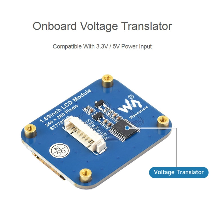 Waveshare 1.69 Inch 240��280 Resolution IPS LCD Display Module With SPI Interface - LCD & LED Display Module by Waveshare | Online Shopping South Africa | PMC TechLife | Buy Now Pay Later Mobicred