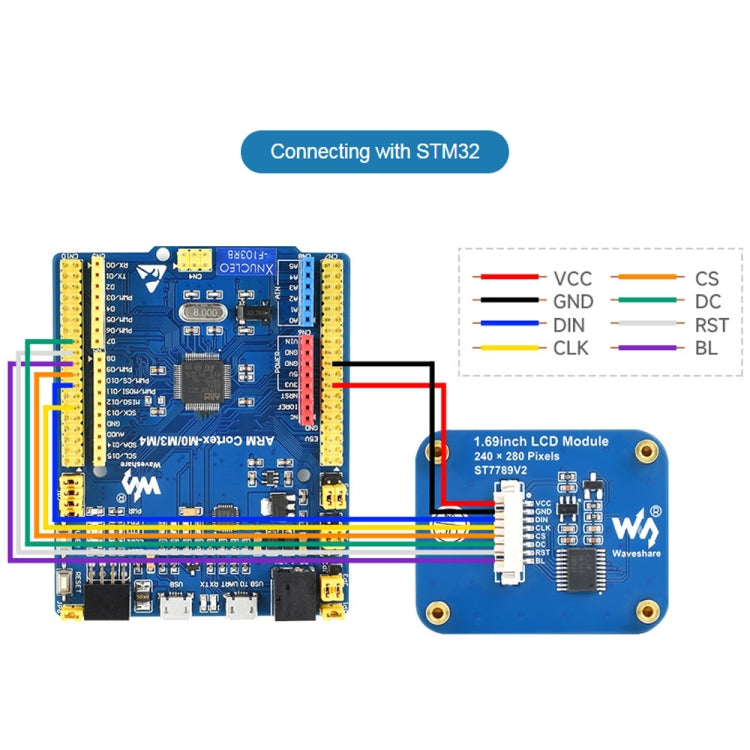 Waveshare 1.69 Inch 240��280 Resolution IPS LCD Display Module With SPI Interface - LCD & LED Display Module by Waveshare | Online Shopping South Africa | PMC TechLife | Buy Now Pay Later Mobicred