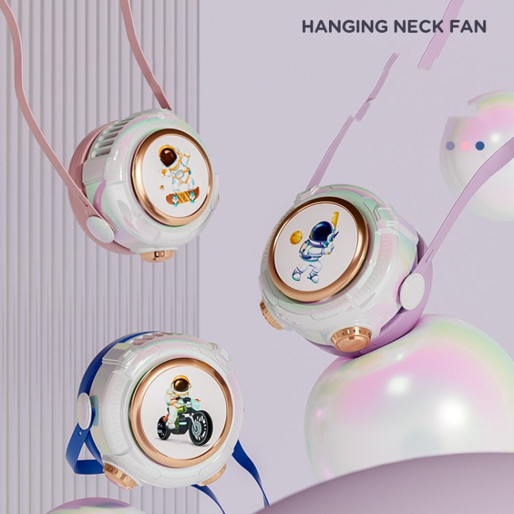 MD666-3 Cartoon Space Capsule Mini Portable Bladeless Hanging Neck Fan(Purple) - Electric Fans by PMC TechLife | Online Shopping South Africa | PMC TechLife | Buy Now Pay Later Mobicred