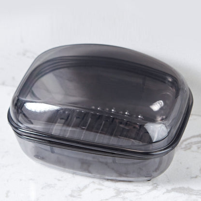 Bathroom Soap Box Transparent With Lid Drain Seal Travel Portable Double Layer Laundry Soap Box(Gray) - Storage Boxes by PMC Jewellery | Online Shopping South Africa | PMC Jewellery