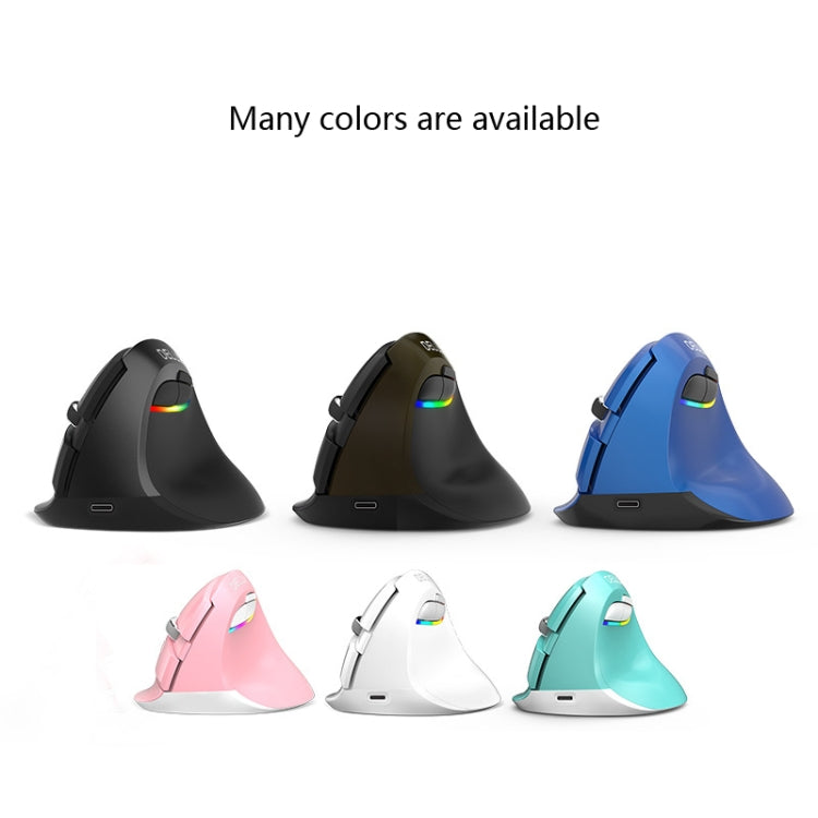 DELUX M618Mini Colorful Wireless Luminous Vertical Mouse Bluetooth Rechargeable Vertical Mouse(Elegant black) - free shipping - PMC Jewellery - Order now!