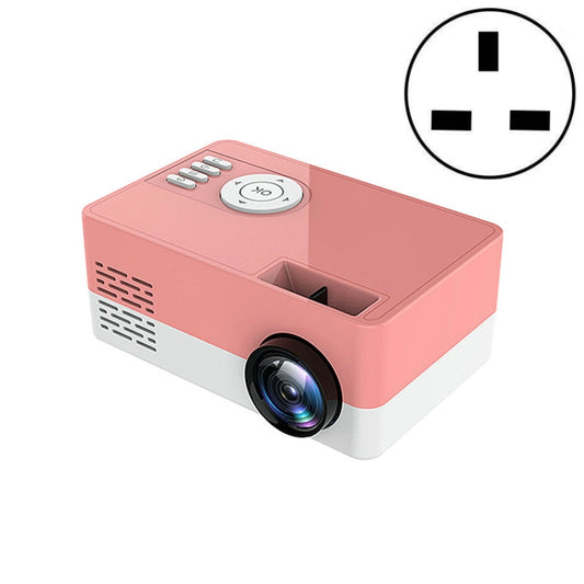 S261/J16 Home Mini HD 1080P Portable LED Projector, Support TF Card / AV / U Disk, Plug Specification:UK Plug(Pink White) - Mini Projector by PMC Jewellery | Online Shopping South Africa | PMC Jewellery | Buy Now Pay Later Mobicred