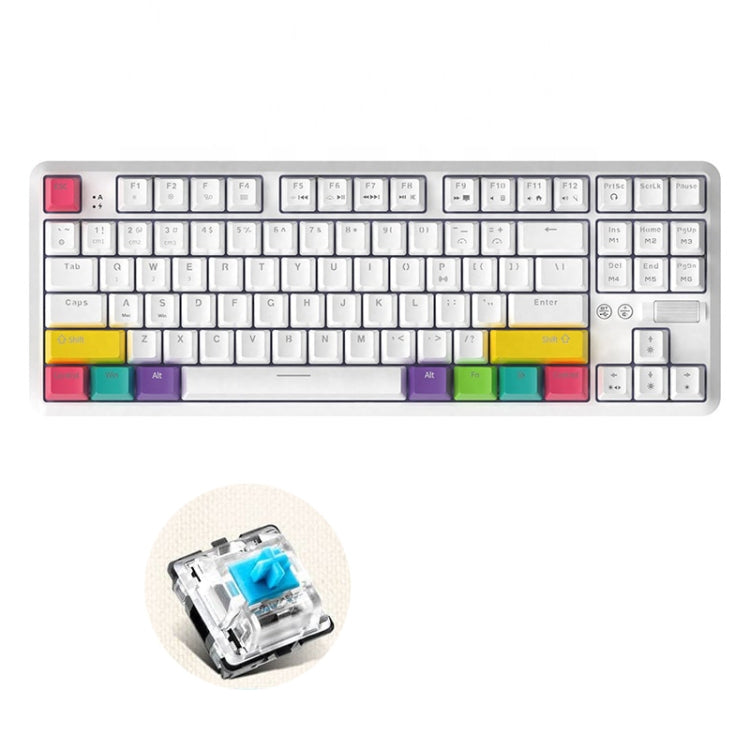 Ajazz K870T 87-keys Wired Bluetooth + Type-C Rechargeable Mechanical Keyboard  Mini RGB Backlit Keyboard, Cable Length: 1.6m(Green Shaft) - Wired Keyboard by Ajazz | Online Shopping South Africa | PMC Jewellery | Buy Now Pay Later Mobicred