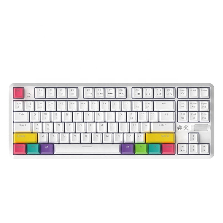 Ajazz K870T 87-keys Wired Bluetooth + Type-C Rechargeable Mechanical Keyboard  Mini RGB Backlit Keyboard, Cable Length: 1.6m(Green Shaft) - Wired Keyboard by Ajazz | Online Shopping South Africa | PMC Jewellery | Buy Now Pay Later Mobicred