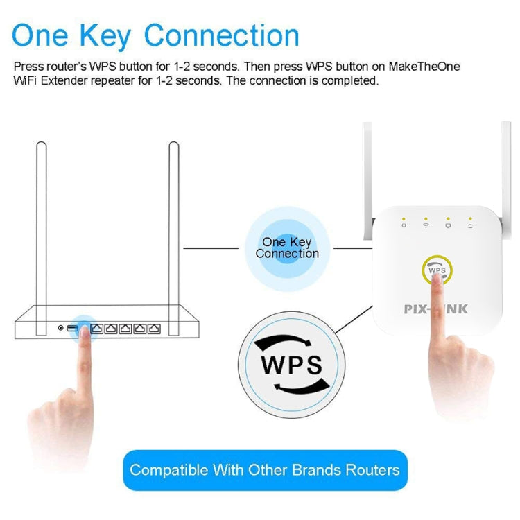 PIX-LINK WR22 300Mbps Wifi Wireless Signal Amplification Enhancement Extender, Plug Type:US Plug(Black) - free shipping - PMC Jewellery - Order now!