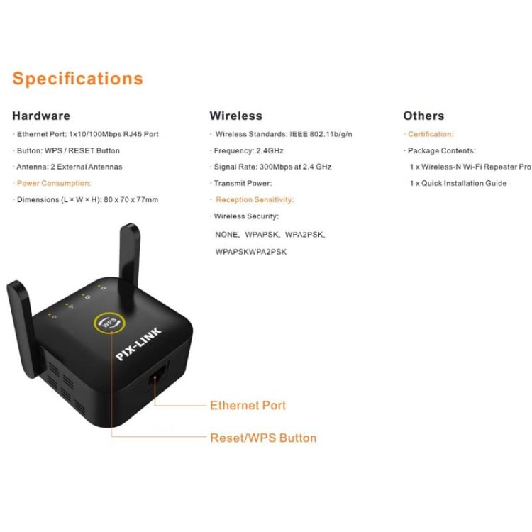 PIX-LINK WR22 300Mbps Wifi Wireless Signal Amplification Enhancement Extender, Plug Type:UK Plug(White) - free shipping - PMC Jewellery - Order now!