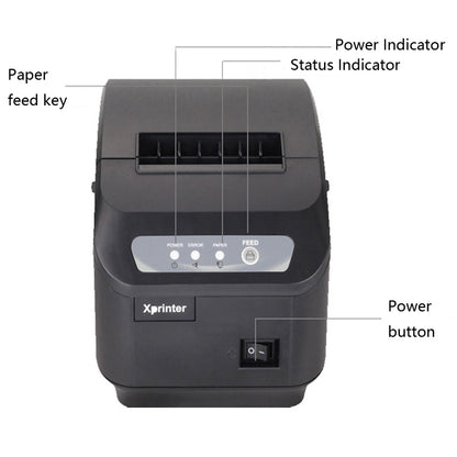 Xprinter XP-Q200II Thermal Small Receipt Printer Catering And Kitchen Receipt Printer 80mm Cutter, Interface Type:LAN Interface(EU Plug) - Printer by Xprinter | Online Shopping South Africa | PMC Jewellery | Buy Now Pay Later Mobicred