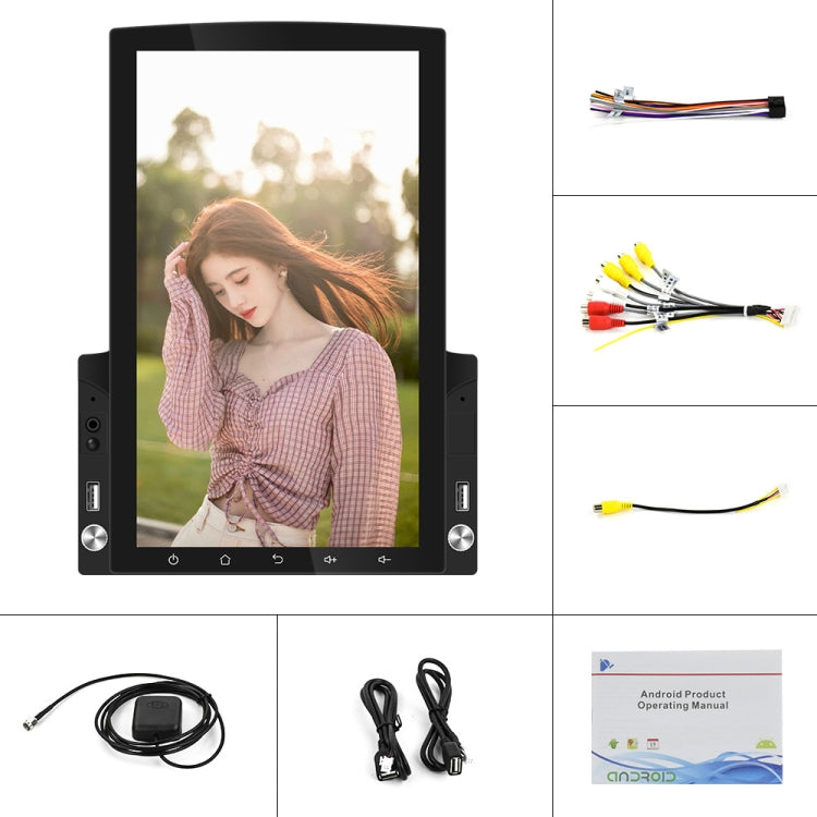 9.7 inch Vertical Screen HD 2.5D Glass Car MP5 Player Android Navigation All-in-one Machine, Specification:Standard+8 Lights Camera - Car MP3 & MP4 & MP5 by PMC Jewellery | Online Shopping South Africa | PMC Jewellery | Buy Now Pay Later Mobicred