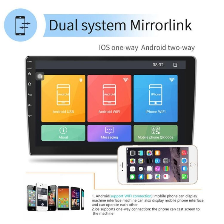Universal Machine Android Smart Navigation Car Navigation DVD Reversing Video Integrated Machine, Size:9inch 1+16G, Specification:Standard+8 Lights Camera - Car DVD by PMC TechLife | Online Shopping South Africa | PMC TechLife | Buy Now Pay Later Mobicred