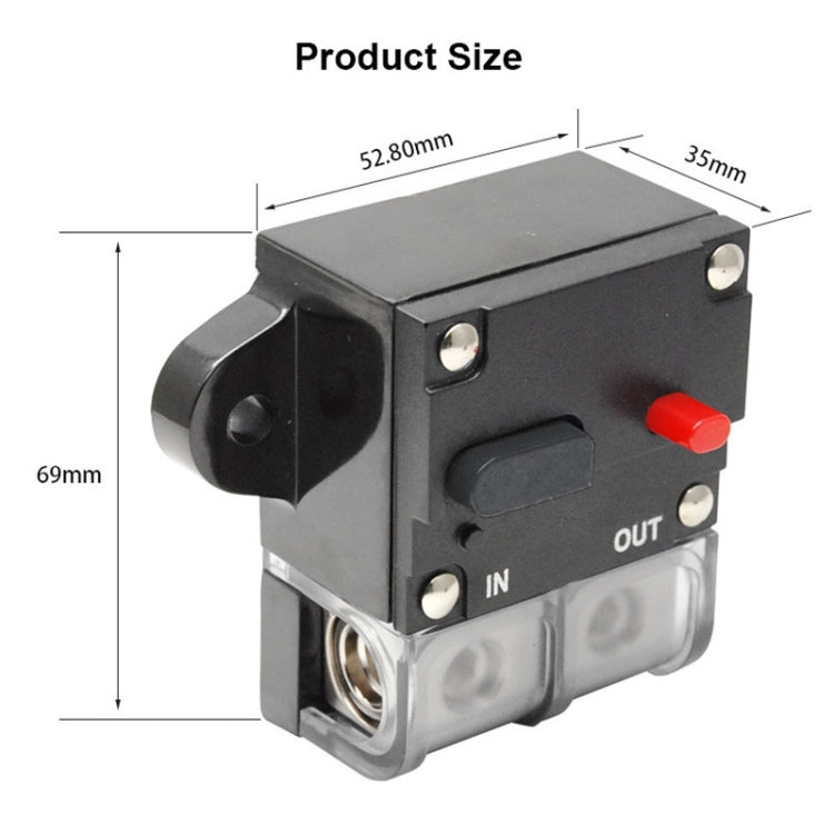 100A Auto Circuit Breaker Car Audio Fuse Holder Power Insurance Automatic Switch(Black) - Fuse by PMC TechLife | Online Shopping South Africa | PMC TechLife | Buy Now Pay Later Mobicred