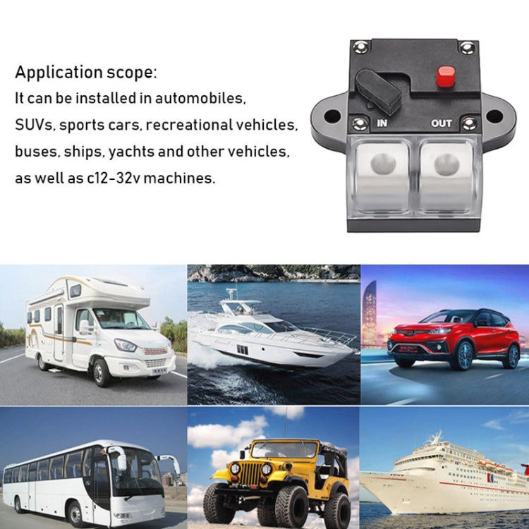 150A Auto Circuit Breaker Car Audio Fuse Holder Power Insurance Automatic Switch(Black) - Fuse by PMC TechLife | Online Shopping South Africa | PMC TechLife | Buy Now Pay Later Mobicred