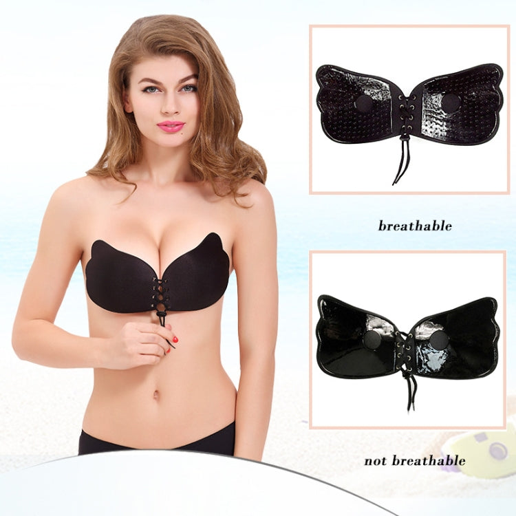 Women Self-Adhesive Strapless Bandage Blackless Solid Bra Silicone Underwear Invisible Bra, Size:M (T Black) - free shipping - PMC TechLife - Order now!