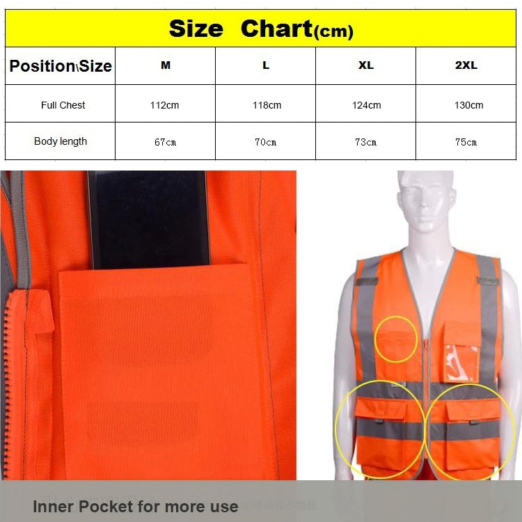 Multi-pockets Safety Vest Reflective Workwear Clothing, Size:XXL-Chest 130cm(Blue) - Reflective Safety Clothing by PMC Jewellery | Online Shopping South Africa | PMC Jewellery | Buy Now Pay Later Mobicred