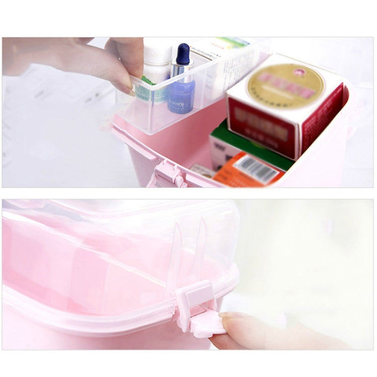 Multifunctional Transparent Plastic Cosmetic Storage Box Household Supplies Storage Pill Box(Pink) - free shipping - PMc TechLife - Order now!