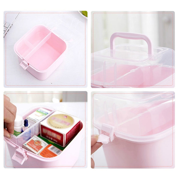 Multifunctional Transparent Plastic Cosmetic Storage Box Household Supplies Storage Pill Box(Pink) - free shipping - PMc TechLife - Order now!