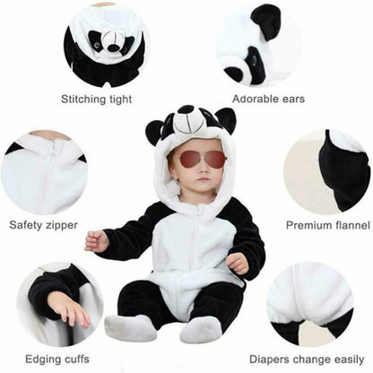 Babies Cartoon Animal Shape Flannel Jumpsuit Romper, Size:90CM(Duck) - Baby Clothing by PMC Jewellery | Online Shopping South Africa | PMC Jewellery | Buy Now Pay Later Mobicred