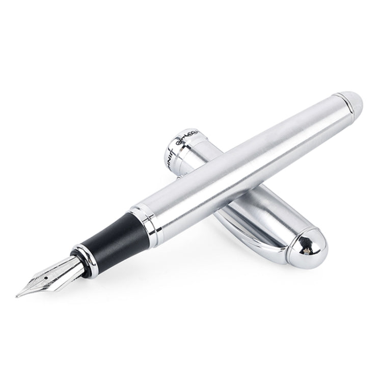 X750 Stationery Stainless Steel Fountain Pen Medium Nib Ink Pens School Oiifice Gift, Nib Size:0.5mm(Silver) - Fountain Pens by PMc TechLife | Online Shopping South Africa | PMc TechLife | Buy Now Pay Later Mobicred