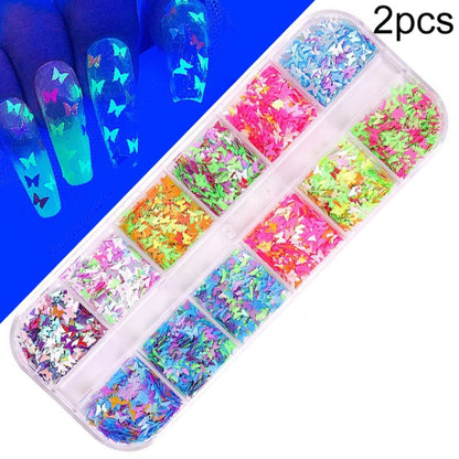 2 PCS Nail Art Butterfly Laser Symphony Sequins, Specification:13 - Nail Stickers by PMC Jewellery | Online Shopping South Africa | PMC Jewellery | Buy Now Pay Later Mobicred