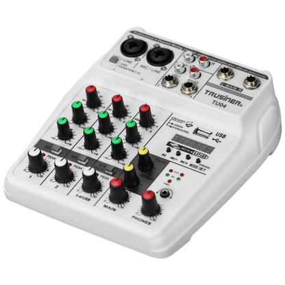 TU04 BT Sound Mixing Console Record 48V Phantom Power Monitor AUX Paths Plus Effects 4 Channels Audio Mixer with USB(Black) - Live Sound Effects Processors by PMC Jewellery | Online Shopping South Africa | PMC Jewellery | Buy Now Pay Later Mobicred