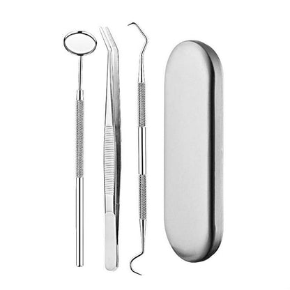 3 in 1 Silver Box Stainless Steel Dental Tools Dental Care Tartar Tool Dentist Tool Set - Dental Tools by PMC Jewellery | Online Shopping South Africa | PMC Jewellery