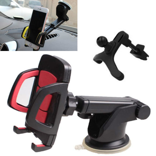 Car Phone Holder Car Air Outlet Mobile Phone Holder Suction Cup Navigation Instrument Panel General, Style:3 in 1(Red) - Car Holders by PMC Jewellery | Online Shopping South Africa | PMC Jewellery | Buy Now Pay Later Mobicred