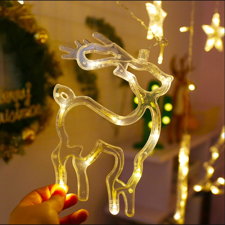 LED Curtain Lights Christmas Decoration Bell And Deer String Lights, Power Supply:USB & Battery Box(Warm White Light) - Christmas Decoration Lamps by PMc TechLife | Online Shopping South Africa | PMc TechLife | Buy Now Pay Later Mobicred