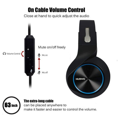 NUBWO N11 Gaming Subwoofer Headphone with Mic, Style:Single USB(Black and Blue) - Multimedia Headset by NUBWO | Online Shopping South Africa | PMC Jewellery | Buy Now Pay Later Mobicred